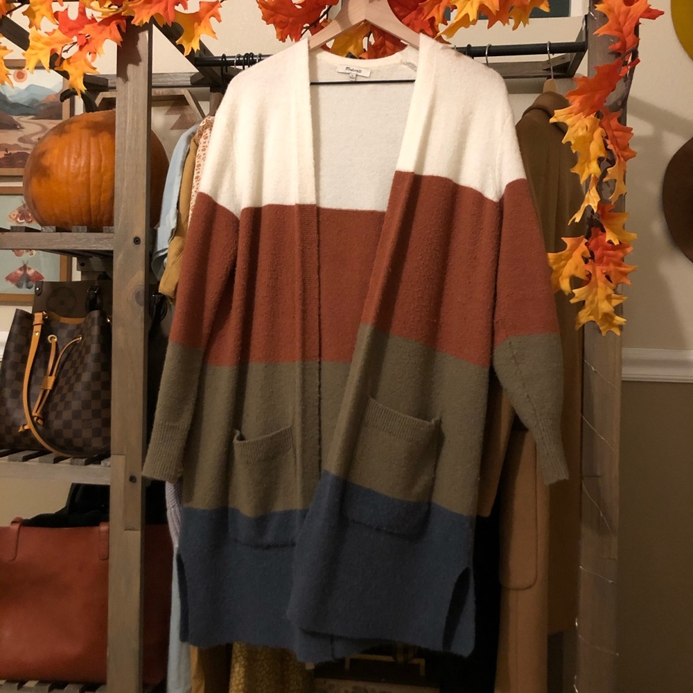 Color block cardigan